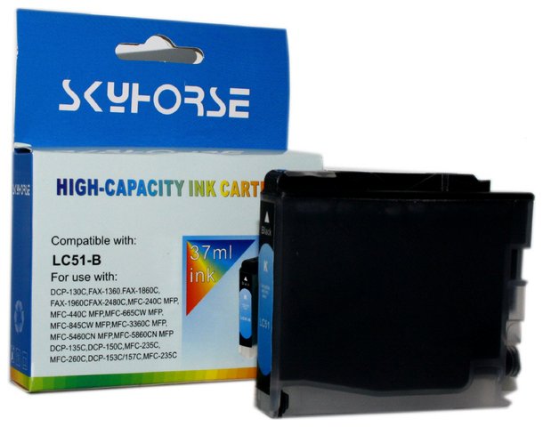 Tusz zamiennik DJ970BB do Brother DCP130C DCP135C DCP150C DCP155C DCP330C DCP350C DCP357C DCP540CN DCP560CN DCP750CW DCP770CW FAX1360 FAX1460 FAX1560 FAX2480C MFC235C MFC240C MFC260 MFC440CN MFC465CN MFC660CN MFC665CW MFC845CW MFC3360C MFC5460CN MFC5860CN, pasuje zamiast Brother LC970BK LC1000BK Black, 35 ml