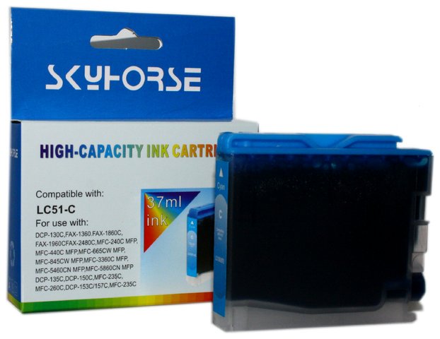 Tusz zamiennik DJ970CB do Brother DCP130C DCP135C DCP150C DCP155C DCP330C DCP350C DCP357C DCP540CN DCP560CN DCP750CW DCP770CW FAX1360 FAX1460 FAX1560 FAX2480C MFC235C MFC240C MFC260 MFC440CN MFC465CN MFC660CN MFC665CW MFC845CW MFC3360C MFC5460CN MFC5860CN, pasuje zamiast Brother LC970C LC1000C Cyan, 35 ml