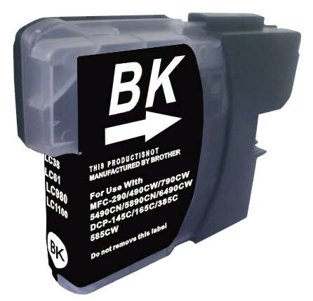 Tusz zamiennik DJ985BB do Brother DCPJ125 DCPJ315W DCPJ515W MFCJ220 MFCJ265W MFCJ410 MFCJ415W, pasuje zamiast Brother LC985BK Black, 30 ml