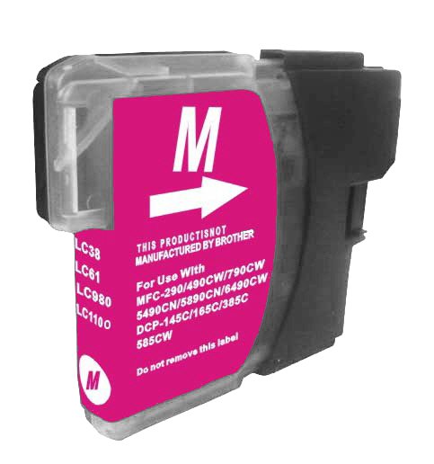 Tusz zamiennik DJ985MB do Brother DCPJ125 DCPJ315W DCPJ515W MFCJ220 MFCJ265W MFCJ410 MFCJ415W, pasuje zamiast Brother LC985M Magenta, 25 ml