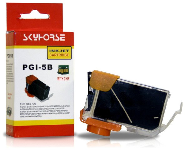 Tusz zamiennik DJC5BC do Canon ix4000 ix5000 ip3300 ip3500 ip4200 ip4300 ip4500 ip5200 ip5300 mp500 mp510 mp520 mp530 mp600 mp610 mp800 mp810 mp830 mp970 mx700 mx850, pasuje zamiast Canon PGI5BK Black, 28 ml