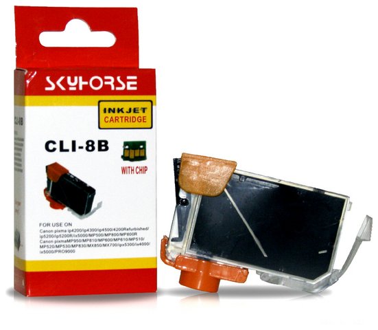 Tusz zamiennik DJC8BC do Canon ip4200 ip4300 ip4500 ip5200 ip5300 ip6600 ip6700 mp500 mp530 mp600 mp610 mp800 mp810 mp830 mp970 mx850 pro9000, pasuje zamiast Canon CLI8BK Black, 14 ml