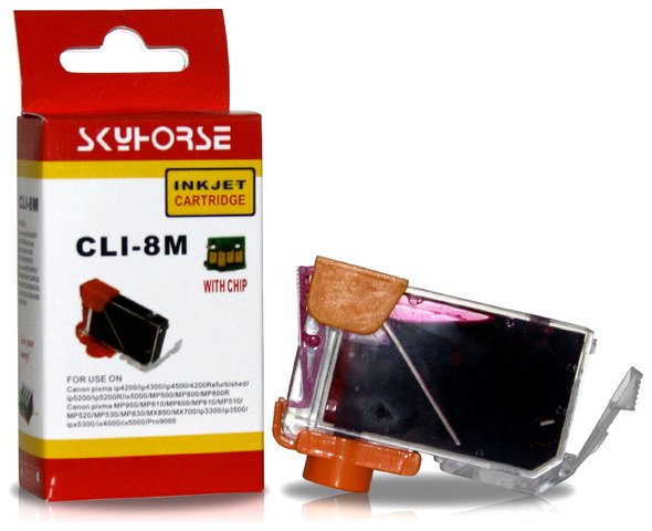 Tusz zamiennik DJC8MC do Canon ip3300 ip3500 ip4200 ip4300 ip4500 ip5200 ip5300 ip6600 ip6700 mp500 mp510 mp520 mp530 mp600 mp610 mp800 mp810 mp830 mp970 ix4000 ix5000 mx700 mx850 pro9000, pasuje zamiast Canon CLI8M Magenta, 14 ml