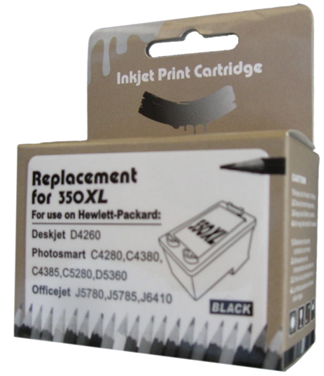 Tusz zamiennik nr 350 350XL, U350XLH do HP DeskJet D4260 D4368 J5780 J5785 J6410, pasuje zamiast HP CB337EE CB338EE Black, 25 ml