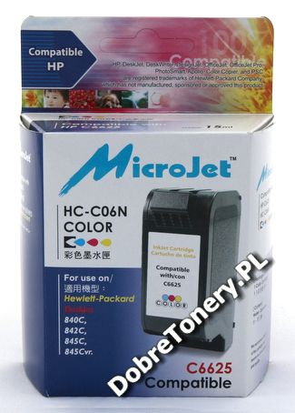 Tusz zamiennik nr 17, HC-C06N do HP DeskJet 812C 816C 825C 840C 842C 843C 845C, pasuje zamiast HP C6625AE Color, 15 ml