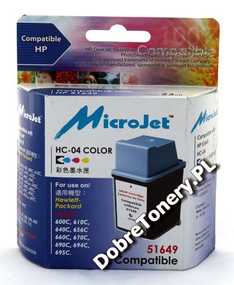 Tusz zamiennik nr 49, HC-04 do HP DeskJet 600 610C 615C 630C 640C 656C 660C 670C 690C 694C 695C 697C, pasuje zamiast HP 51649NE 51649AE Color, 23 ml
