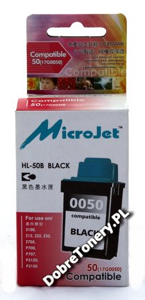 Tusz zamiennik nr 50, HL-50B BLACK do Lexmark 3100 Z12 Z22 Z32 Z705 P700 P706 P707 P3120 P3150 Z703 Z705, pasuje zamiast 0017G0050E, 530 stron