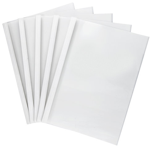 Okładki do termobindowania, A5, 6mm, do 60 kartek (80g/m2), białe, 5 sztuk