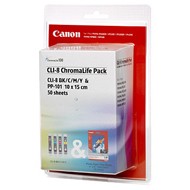 Tusz Canon CLI8 ChromaLife pack CMY BLISTER | + papier GP501 50ark | Pixma Pro 9