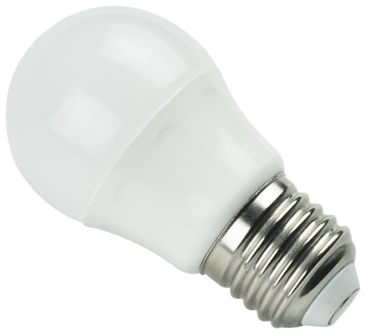 Żarówka LED A5 G45B E27 3000K, 5W, 360lm, kulka, mleczna, światło białe ciepłe, 25000h