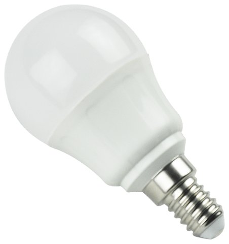 Żarówka LED A5 G45B E14 3000K, 5W, 360lm, kulka, mleczna, światło białe ciepłe, 25000h