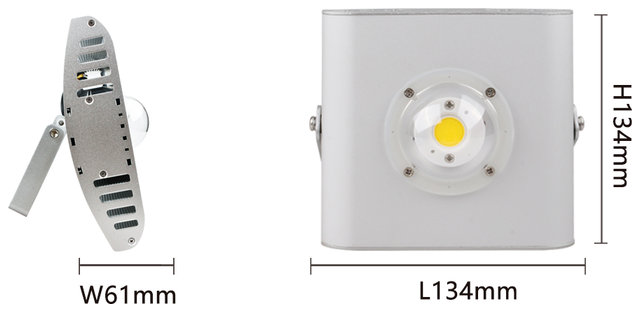 Lampa halogen LED, wodoodporna, IP65, 4000K, 30W, 2700lm, światło białe neutralne, 30000h, srebrna