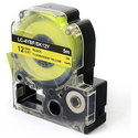 Taśma JetWorld Czarny na Fluorescencyjnym Żółtym Zamiennik Epson 12mm x 5m LC-4YBF (LC4YBF, SK12Y)