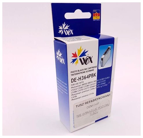Tusz Wox Photo Black HP 364XL (nie wskazują poziomu tuszu - chip OEM) zamiennik...