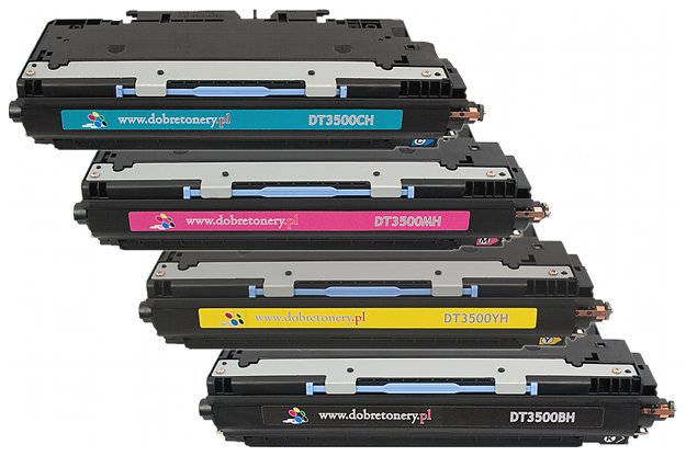 Komplet tonerów zamienników DT3500KPLH do HP Color LaserJet 3500 3500n 3550 3550n, pasuje zamiast HP Q2670A Q2671A Q2673A Q2672A 308A 309A CMYK, 6000/4000 stron