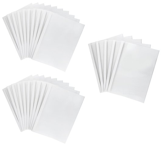 Okładki do termobindowania, A4, 15mm, do 150 kartek (80g/m2), białe, 25 sztuk