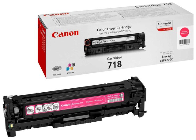 Wyprzedaż Oryginał Toner Canon  CRG718M do LBP-7200/7210/7660/7680 | 2 900 str. | magenta, opakowanie zastępcze