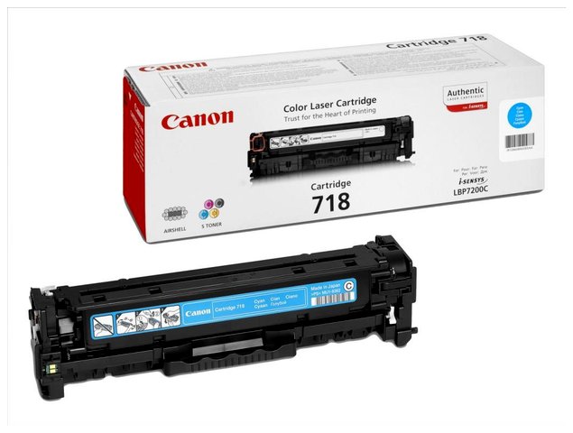 Wyprzedaż Oryginał Toner Canon  CRG718C do LBP-7200/7210/7660/7680 | 2 900 str. | cyan, opakowanie zastępcze