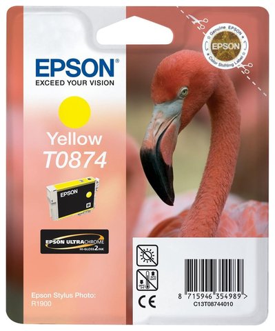 Oryginał Tusz Epson T0874 do Stylus Photo R1900 | 11,4ml | yellow
