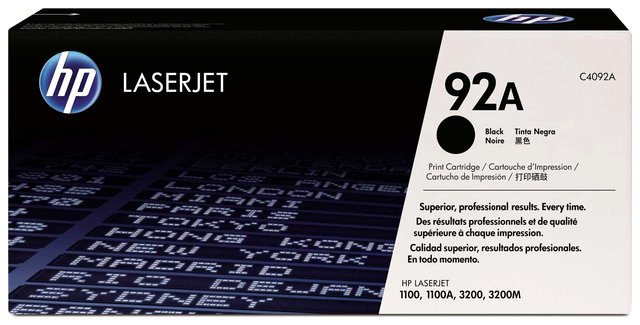 Wyprzedaż Oryginał Toner HP 92A do LaserJet 1100/A, 3200/M | 2 500 str. | czarny black, pudełko zastępcze, oryginalny airbag/folia