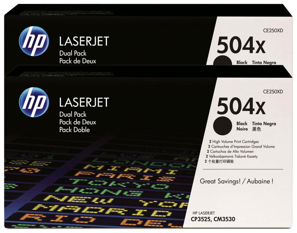 Oryginał Zestaw dwóch tonerów HP 504XD do Color LaserJet 3525/3530| 2x10 500 str. | czarny...
