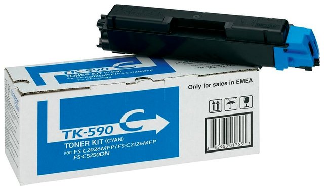 Wyprzedaż Oryginał Toner Kyocera TK-590C do FS-C2026/C2126 | 5 000 str. | cyan, opakowanie zastępcze