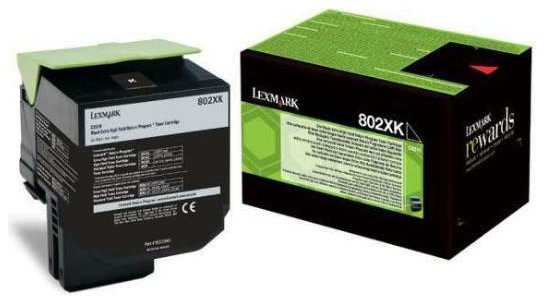 Wyprzedaż Oryginał Kaseta z tonerem Lexmark 802XK do CX-510 | zwrotny | 8 000 str. | czarny black, opakowanie zastępcze, toner pełny w 90%