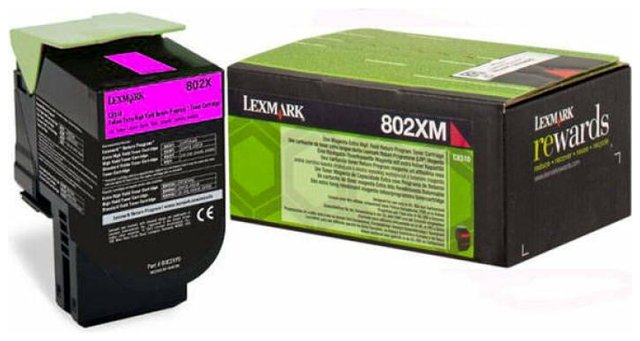 Wyprzedaż Oryginał Kaseta z tonerem Lexmark 802XM do CX-510 | zwrotny | 4 000 str. | magenta, opakowanie zastępcze