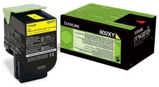 Wyprzedaż Oryginał Kaseta z tonerem Lexmark 802XY do CX-510 | zwrotny | 4 000 str. | yellow, opakowanie zastępcze
