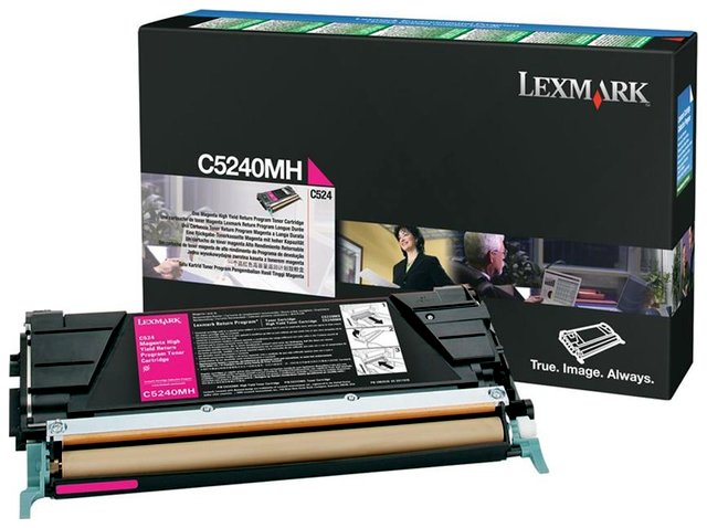 Wyprzedaż Oryginał Kaseta z tonerem Lexmark C5240MH do Lexmark C524 C534 | zwrotny | 5 000 str. | magenta Pudełko zastępcze