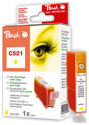 Tusz zamiennik XL Peach yellow z chipem, kompatybilny z CLI-521y, 2936B001