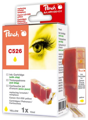 Tusz zamiennik XL Peach yellow z chipem, kompatybilny z CLI-526, CLI-526 y