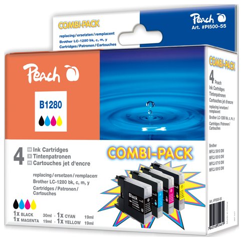 Peach Combi Pack, duża wydajność, kompatybilny z LC-1280