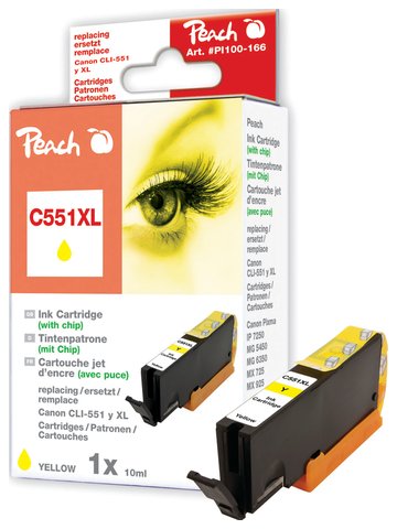 Tusz zamiennik XL Peach yellow z chipem, kompatybilny z CLI-551, CLI-551Y XL