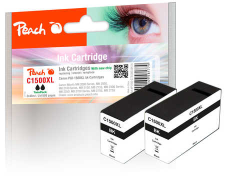 Peach Twink Pack XL Ink Cartridge black, kompatybilny z PGI-1500, PGI-1500BK XL