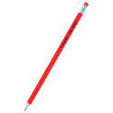 Ołówek drewniany z gumką HB, lakierowany, czerwony